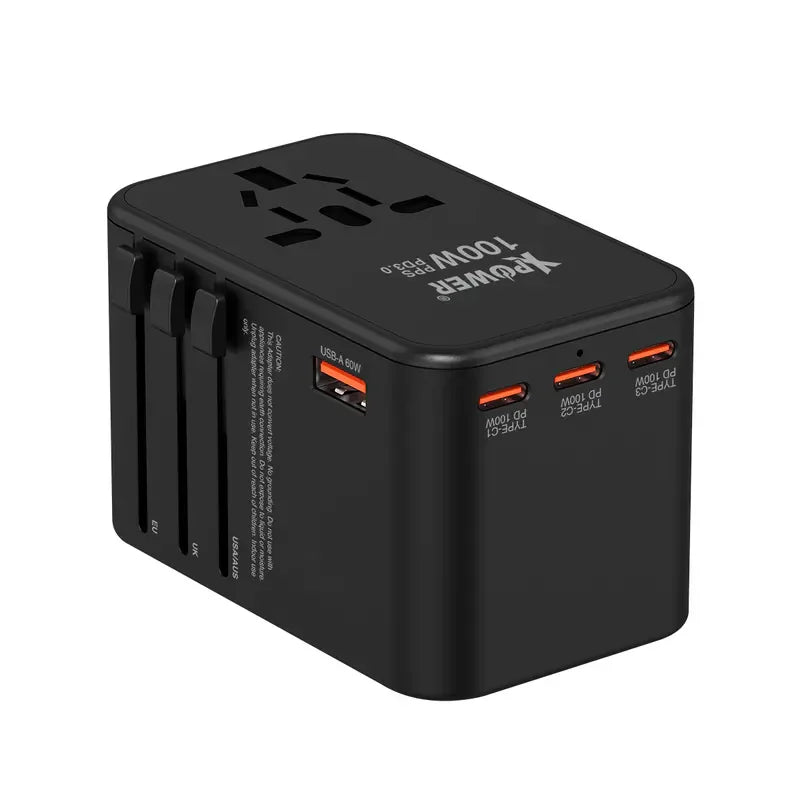 Xpower 100W Gan 5 Output Travel Adapter - Black - Tashqila Xpower 100W Gan 5 Output Travel Adapter - Black - Tashqila